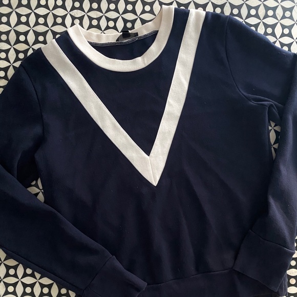 J. Crew Tops - J. Crew Varsity Color-block Crewneck Sweatshirt